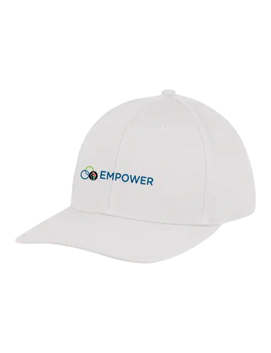 Premium Modern Structured Twill White Snapback Cap w/Empower Logo