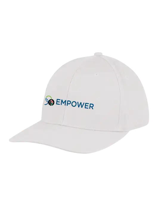 Premium Modern Structured Twill White Snapback Cap w/Empower Logo
