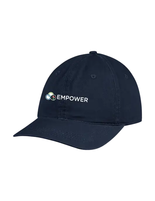 Garment Washed Unstructured Twill Navy Cap w/Empower Logo