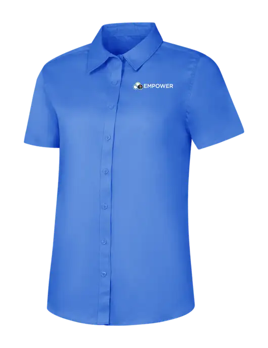 Womens Dark Carolina Blue Short Sleeve Superpro React Twill Shirt w/Empower Logo