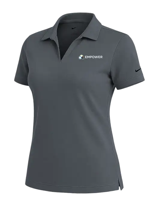 NIKE Dark Grey Womens Dri-Fit Micro Pique Polo w/Empower Logo