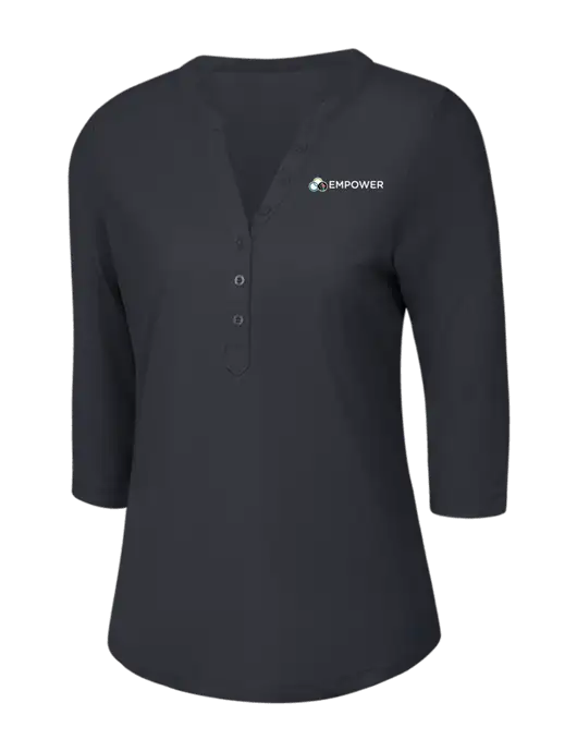 OGIO Charcoal Grey Jewel Henley w/Empower Logo