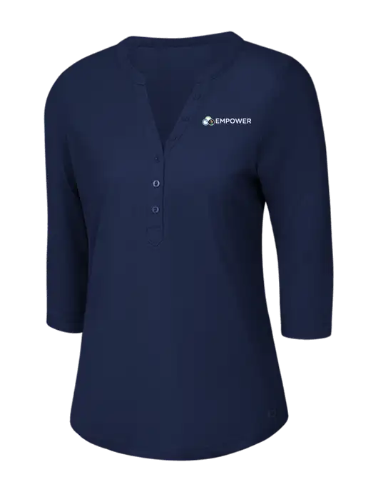 OGIO Navy Jewel Henley w/Empower Logo