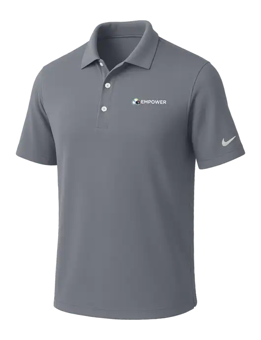 NIKE Medium Grey Dri-Fit Micro Pique Polo w/Empower Logo