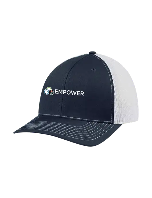 Richardson Adjustable Snapback Original 112 Trucker Cap Navy w/White Mesh w/Empower Logo