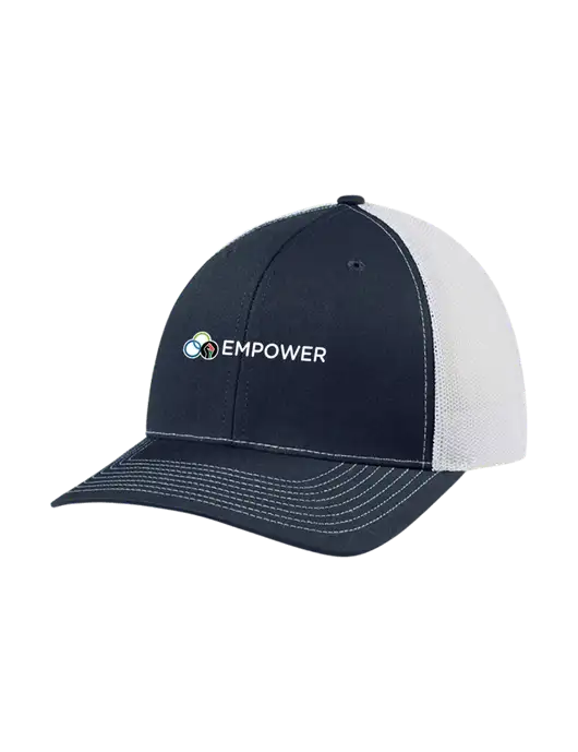 Richardson Adjustable Snapback Original 112 Trucker Cap Navy w/White Mesh w/Empower Logo