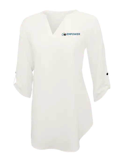 Ivory Womens 3/4 Sleeve Tunic Blouse w/Empower Logo