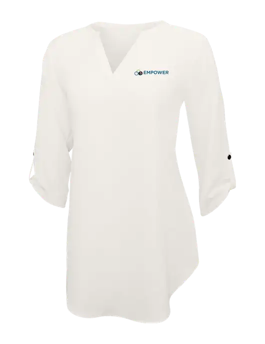 Ivory Womens 3/4 Sleeve Tunic Blouse w/Empower Logo