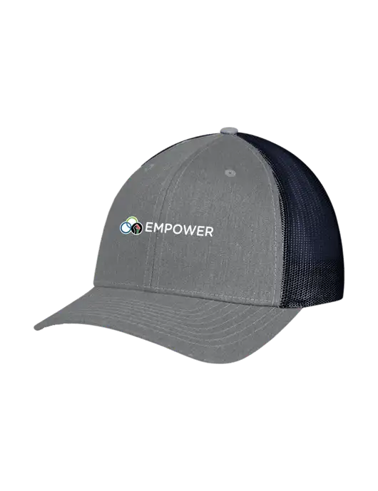Richardson Adjustable Snapback Original 112 Trucker Cap Heather Grey w/Navy Mesh w/Empower Logo