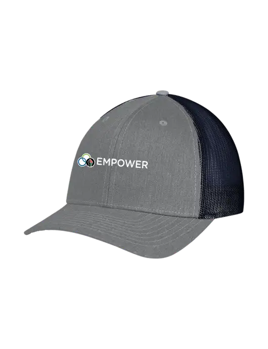 Richardson Adjustable Snapback Original 112 Trucker Cap Heather Grey w/Navy Mesh w/Empower Logo