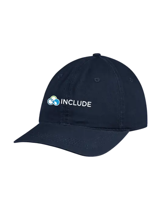 Garment Washed Unstructured Twill Navy Cap w/Include Logo