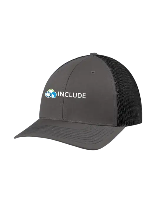 Richardson Adjustable Snapback Original 112 Trucker Cap Dark Grey w/Black Mesh w/Include Logo