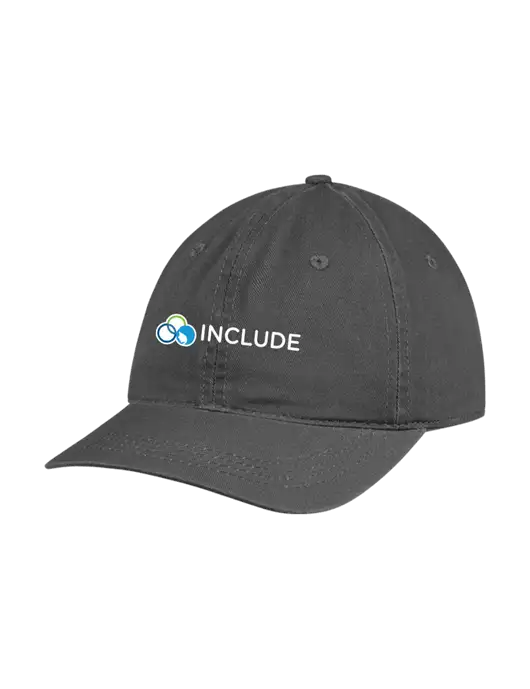 Garment Washed Unstructured Twill Charcoal Cap w/Include Logo