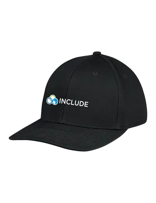 Premium Modern Structured Twill Black Snapback Cap w/Include Logo