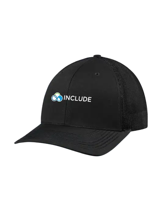 Richardson Adjustable Snapback Original 112 Trucker Cap Black w/Black Mesh w/Include Logo