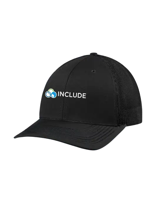 Richardson Adjustable Snapback Original 112 Trucker Cap Black w/Black Mesh w/Include Logo