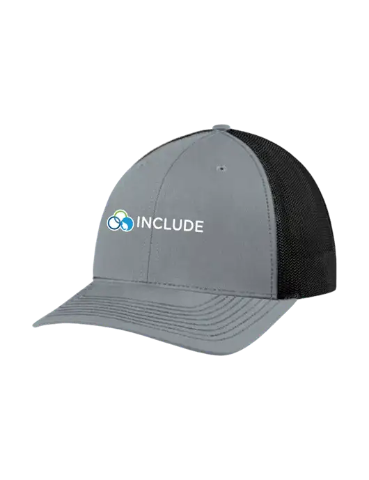 Richardson Adjustable Snapback Original 112 Trucker Cap Heather Grey w/Black Mesh w/Include Logo