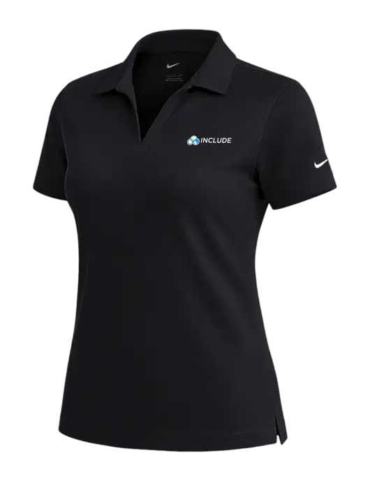 NIKE Black Womens Dri-Fit Micro Pique Polo w/Include Logo