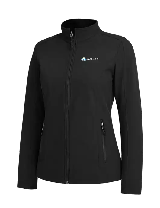 Black Womens Core Soft Shell Jacket w/Include Logo