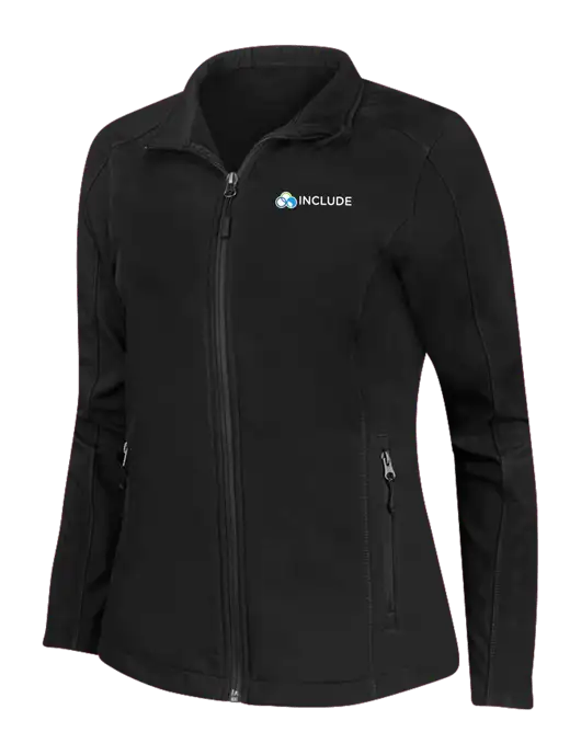 Black Womens Core Soft Shell Jacket w/Include Logo
