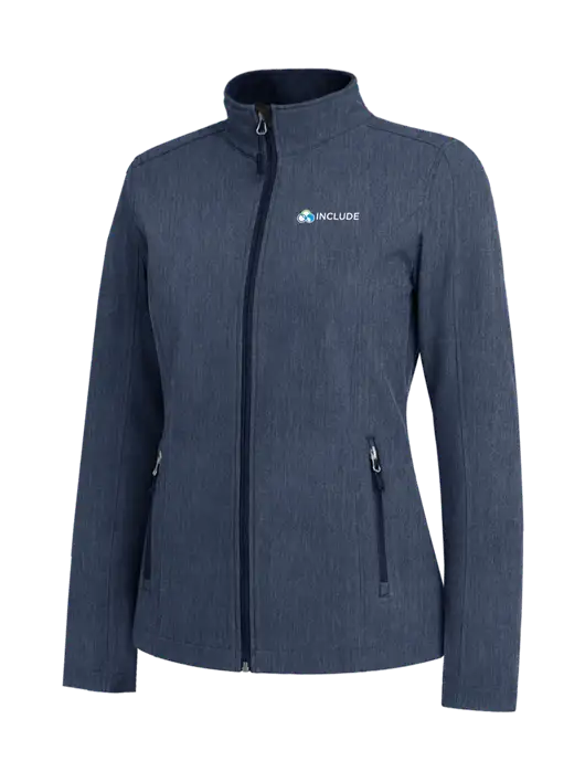 Navy Heather Womens Core Soft Shell Jacket w/Include Logo