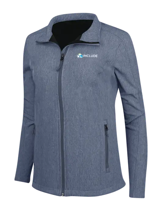 Navy Heather Womens Core Soft Shell Jacket w/Include Logo