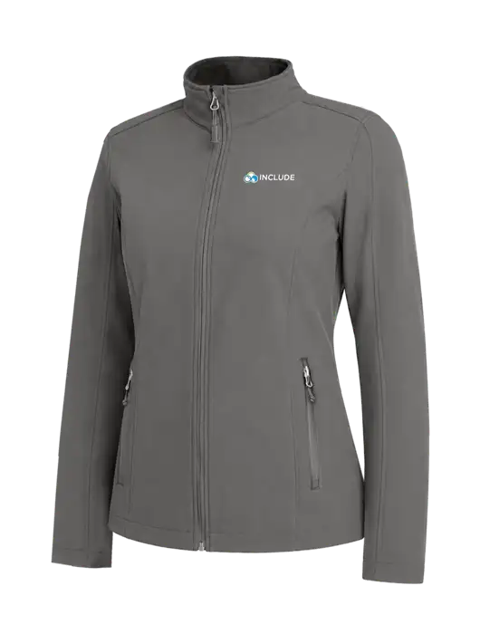 Medium Grey Womens Core Soft Shell Jacket w/Include Logo
