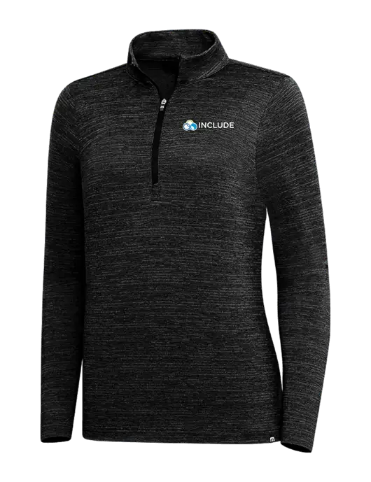 TravisMathew Black Womens Crestview 1/4 Zip w/Include Logo