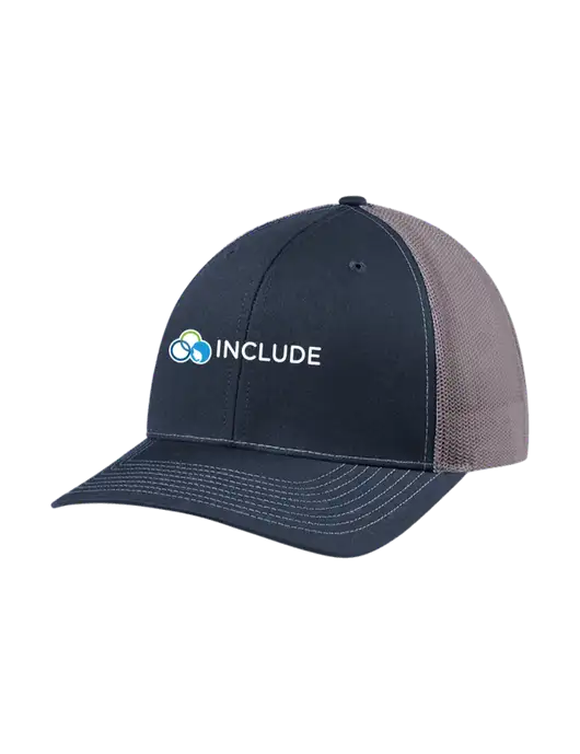 Richardson Adjustable Snapback Original 112 Trucker Cap Navy w/Charcoal Mesh w/Include Logo