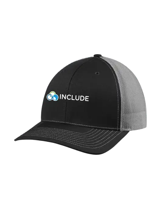 Richardson Adjustable Snapback Original 112 Trucker Cap Black w/Charcoal Mesh w/Include Logo