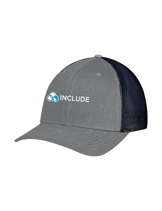 Richardson Adjustable Snapback Original 112 Trucker Cap Heather Grey w/Navy Mesh w/Include Logo