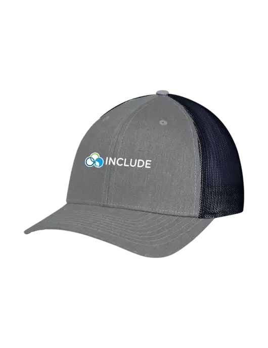 Richardson Adjustable Snapback Original 112 Trucker Cap Heather Grey w/Navy Mesh w/Include Logo